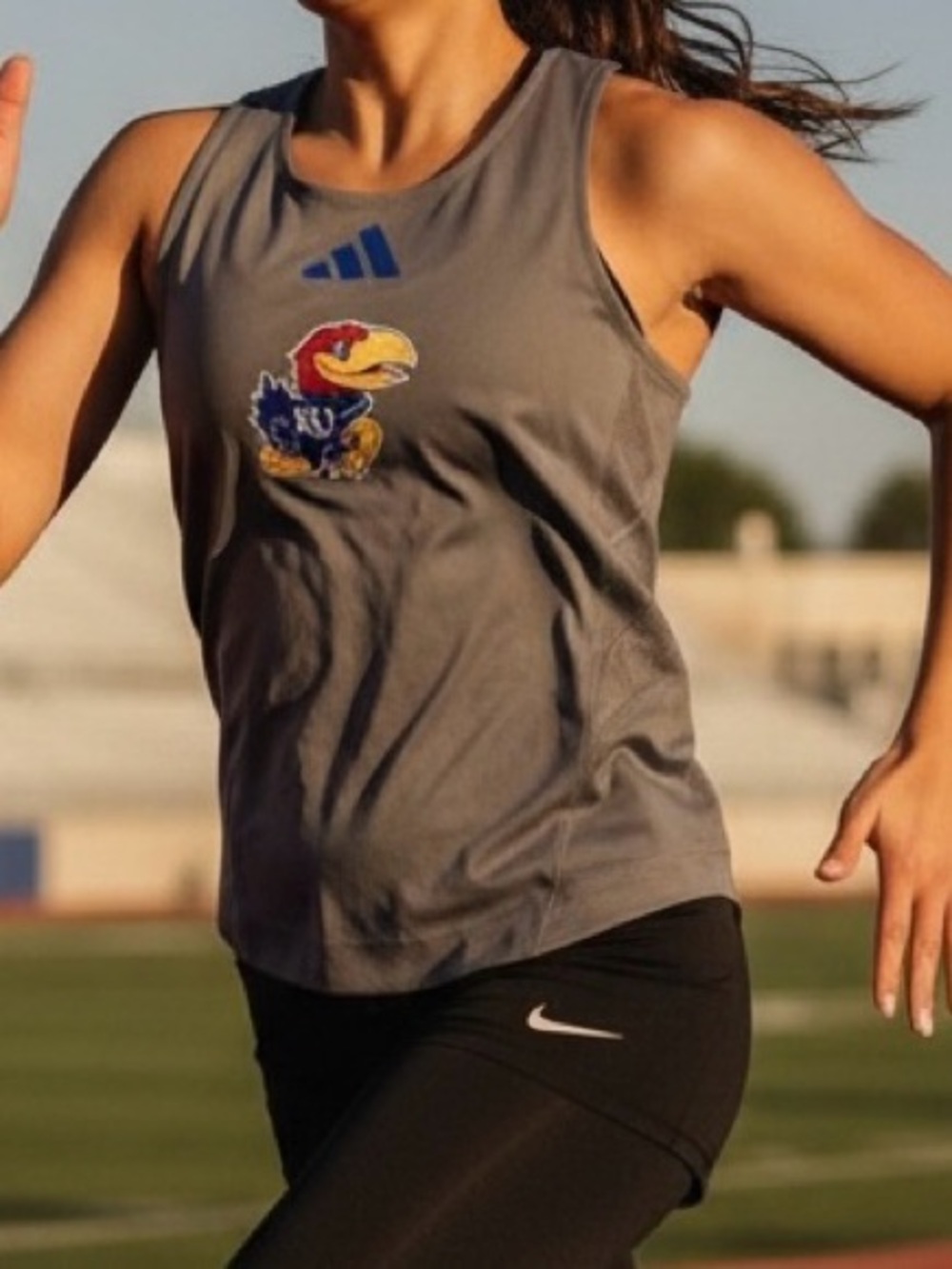 NWT Adidas KU Jayhawks Gray Athletic Tank XS